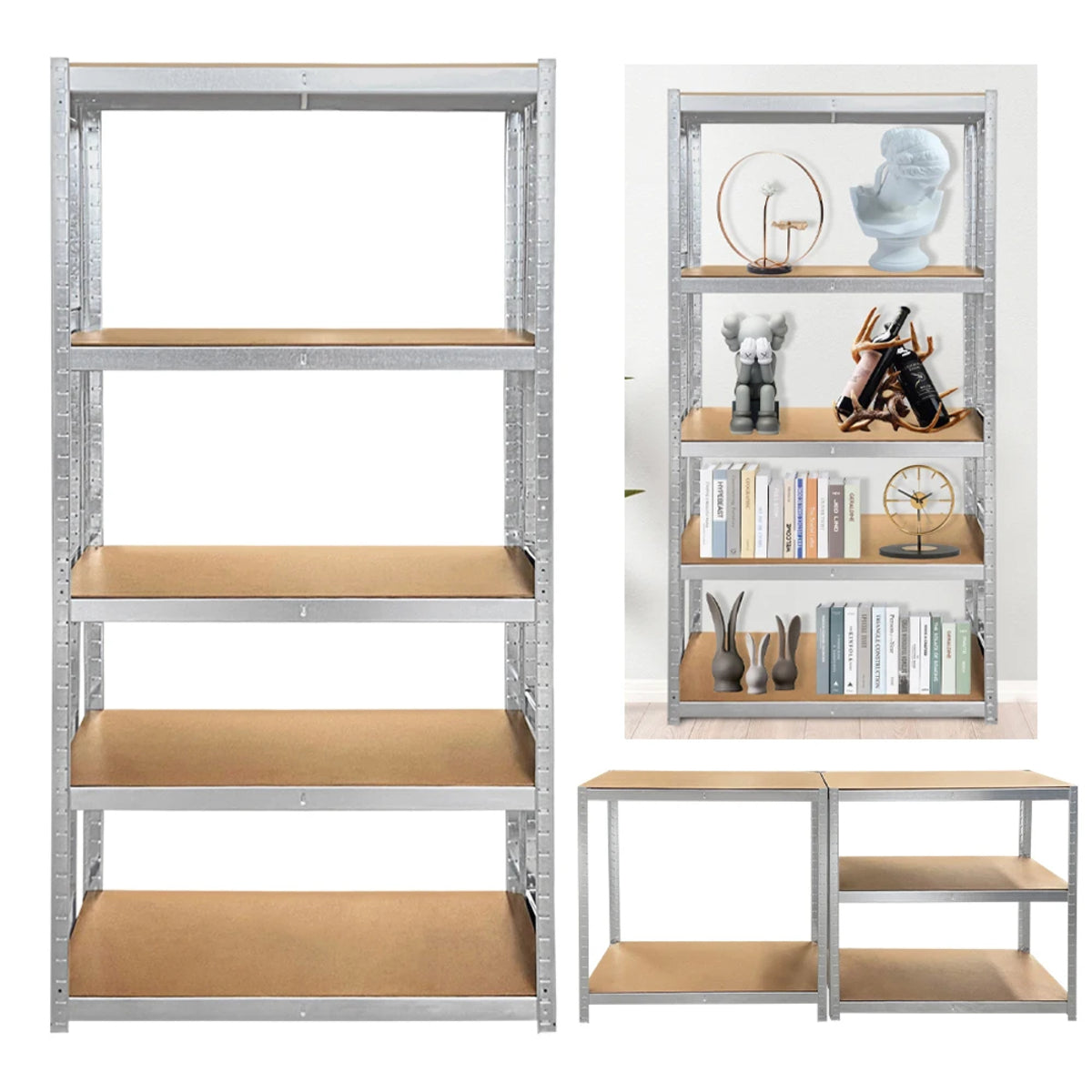 5-Tier Metal Storage Rack – Heavy-Duty Galvanised Shelving
