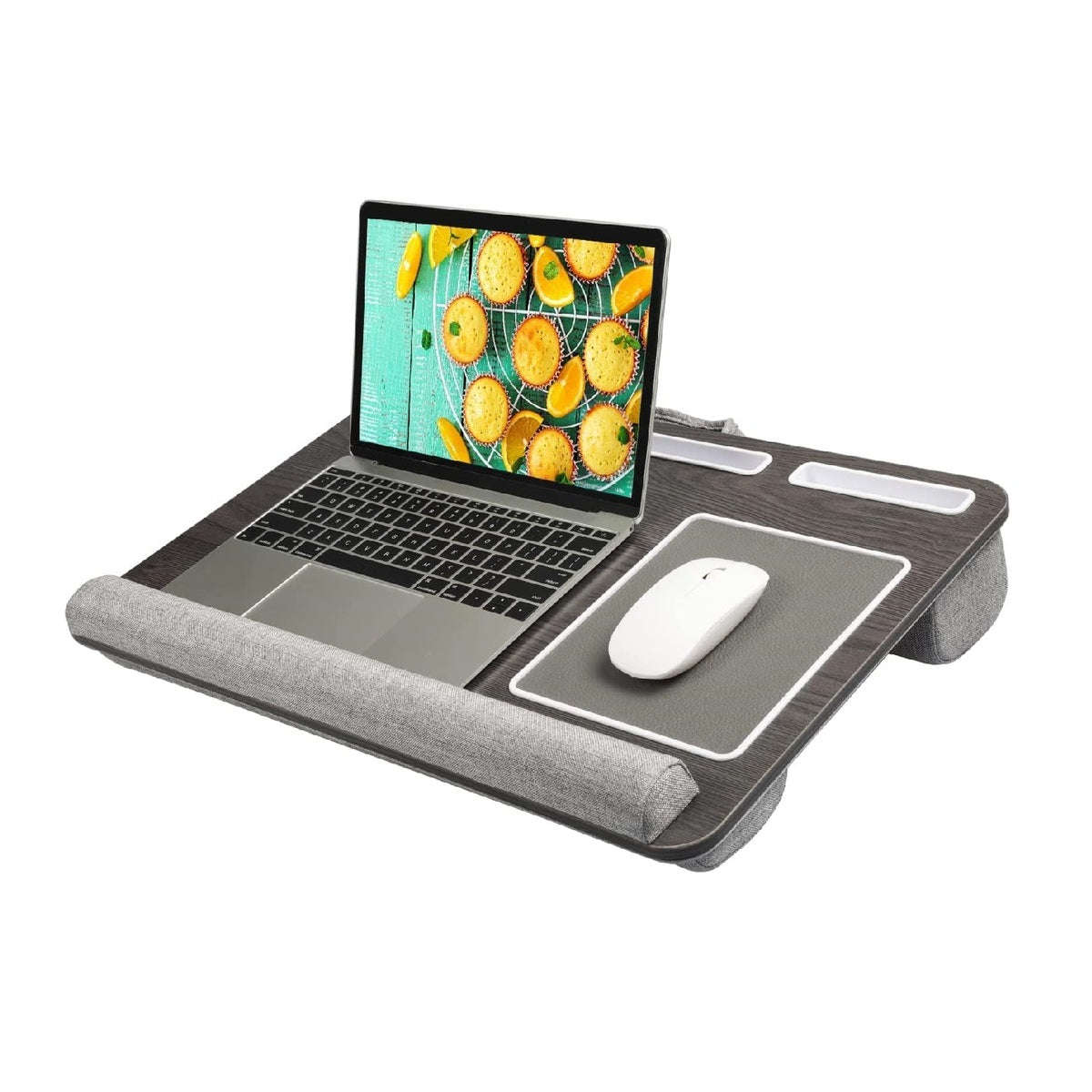 Built In Mouse Portable Laptop Lap Desk – Double-Groove Anti-Slip Built-In Mouse Pad