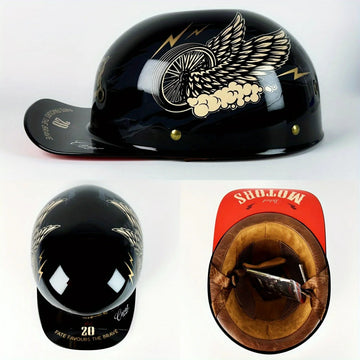 Vintage Retro Half Helmet – Universal Motorcycle and E-Bike Riding Gear