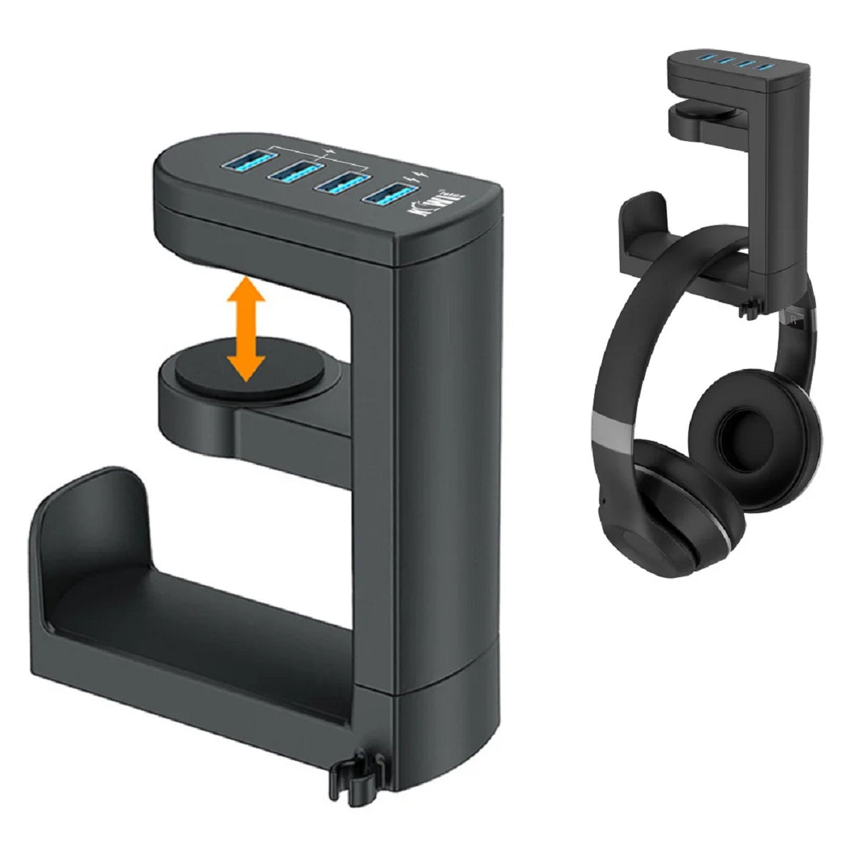 Usb Headset Base Rotating Headset Stand with USB Charging Station