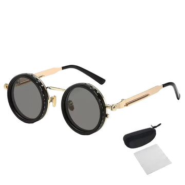Polarized Round Sunglasses ND9 Adjustable Dimming Retro Steampunk Eyewear
