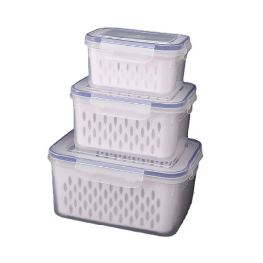 Refrigerator Storage Box Fridge Organizer Fresh Vegetable Fruit Drain Basket