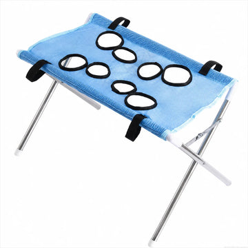 Foldable Pet Grooming Hammock Stand with Breathable Mesh for Small Dogs & Cats