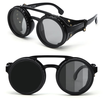 ND9 Adjustable Polarized Sunglasses Retro Round UV400 Outdoor Driving Glasses