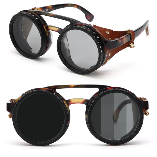 ND9 Adjustable Polarized Sunglasses Retro Round UV400 Outdoor Driving Glasses