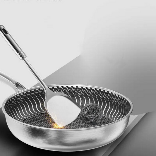 Stainless Steel Honeycomb Non Stick Wok Pan Stir-fry Wok