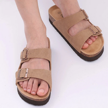 Suede Platform Soft Cork Footbed Summer Beach Sandals For Women And Men