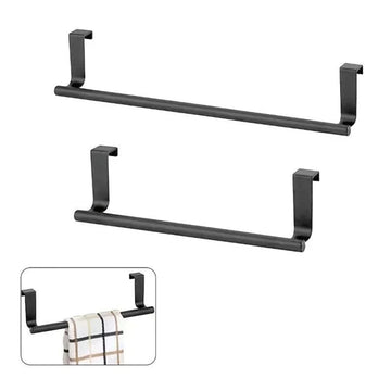 Over Cabinet Towel Rack Punch-Free Steel Hanging Bathroom Towel Holder