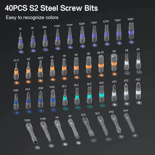 42-in-1 Magnetic Screwdriver Set with Ratchet Handle Multi-Bit DIY Tool Kit