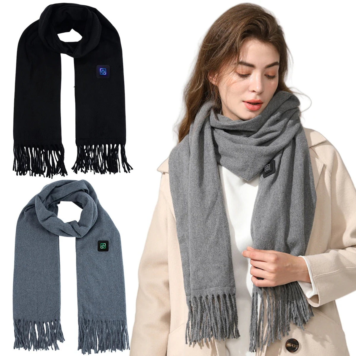 USB Heated Scarf – Adjustable Electric Neck Warmer for Winter
