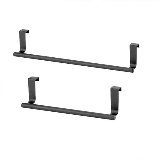 Over Cabinet Towel Rack Punch-Free Steel Hanging Bathroom Towel Holder