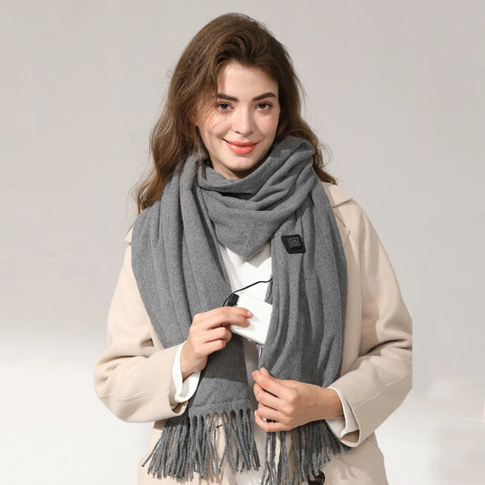 USB Heated Scarf – Adjustable Electric Neck Warmer for Winter