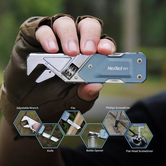 6 in 1 Multi Tool with Adjustable Wrench Pocket Hand Screwdriver Bit Set