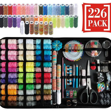 226 Pcs Adult Color Sewing Supplies and Accessories Portable Sewing Thread Needle Kit