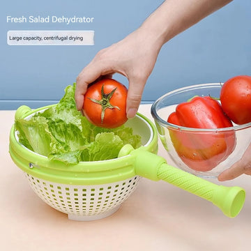 Rotating Drain Vegetable Cleaning and Dehydration Basket