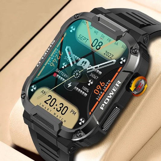 Men’s 1.85" Military Smartwatch – Bluetooth Call IP68 Waterproof Fitness Watch