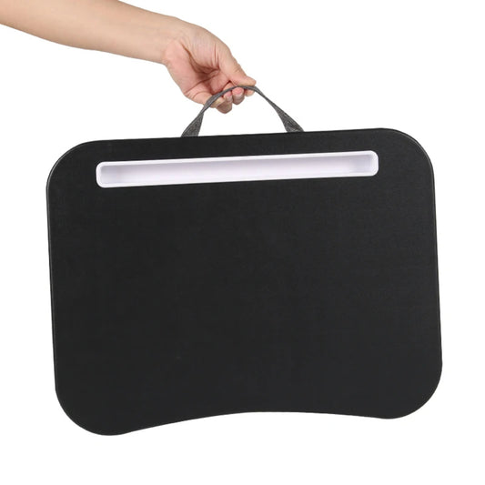 Cushioned Lap Desk – Foam-Filled Pillow Table with Large Hard Mouse Pad