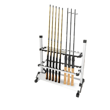 Aluminum Fishing Rod Rack – 24-Rod Freestanding Storage Stand