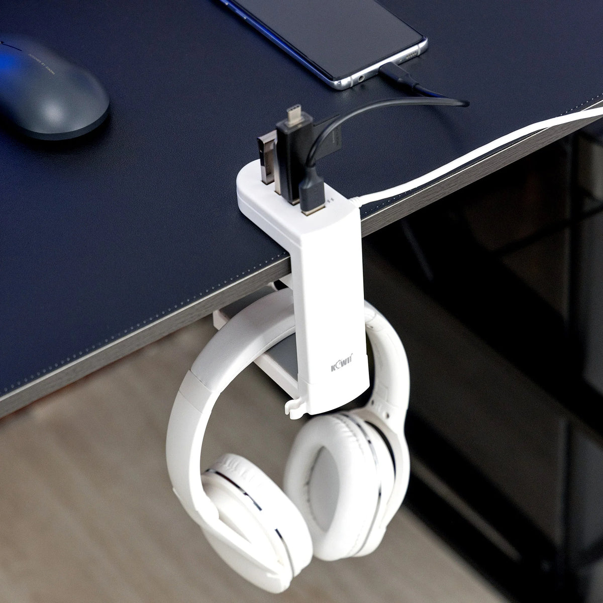 Usb Headset Base Rotating Headset Stand with USB Charging Station