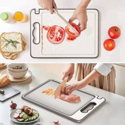 Antibacterial Stainless Steel Cutting Board – Double-Sided Scratch-Resistant & Anti-Slip