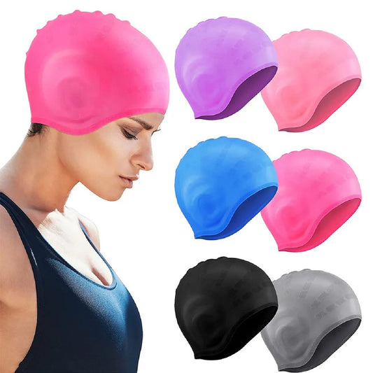 Waterproof Silicone Swim Cap – Non-Slip Pool Cap with Ear Protection