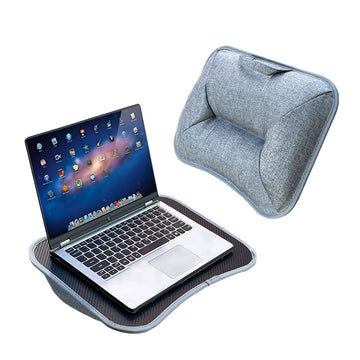 Cushioned Lap Desk – Foam-Filled Pillow Table with Large Hard Mouse Pad