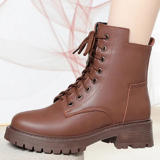 Women's Winter Snow Genuine Leather Warm Non-slip Ankle Boots