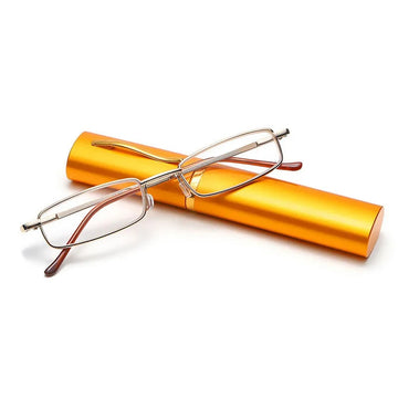 Reading Glasses with Spring Hinges Portable Presbyopic Eyewear Set