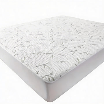 Cooling Bamboo Fitted Sheet Breathable Mattress Protector with Deep Pocket