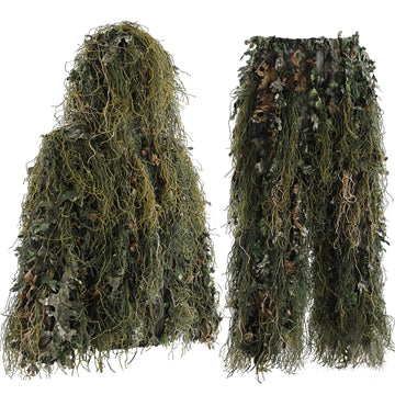 3D Leafy Ghillie Suit Woodland Camouflage Hunting Suit for Men