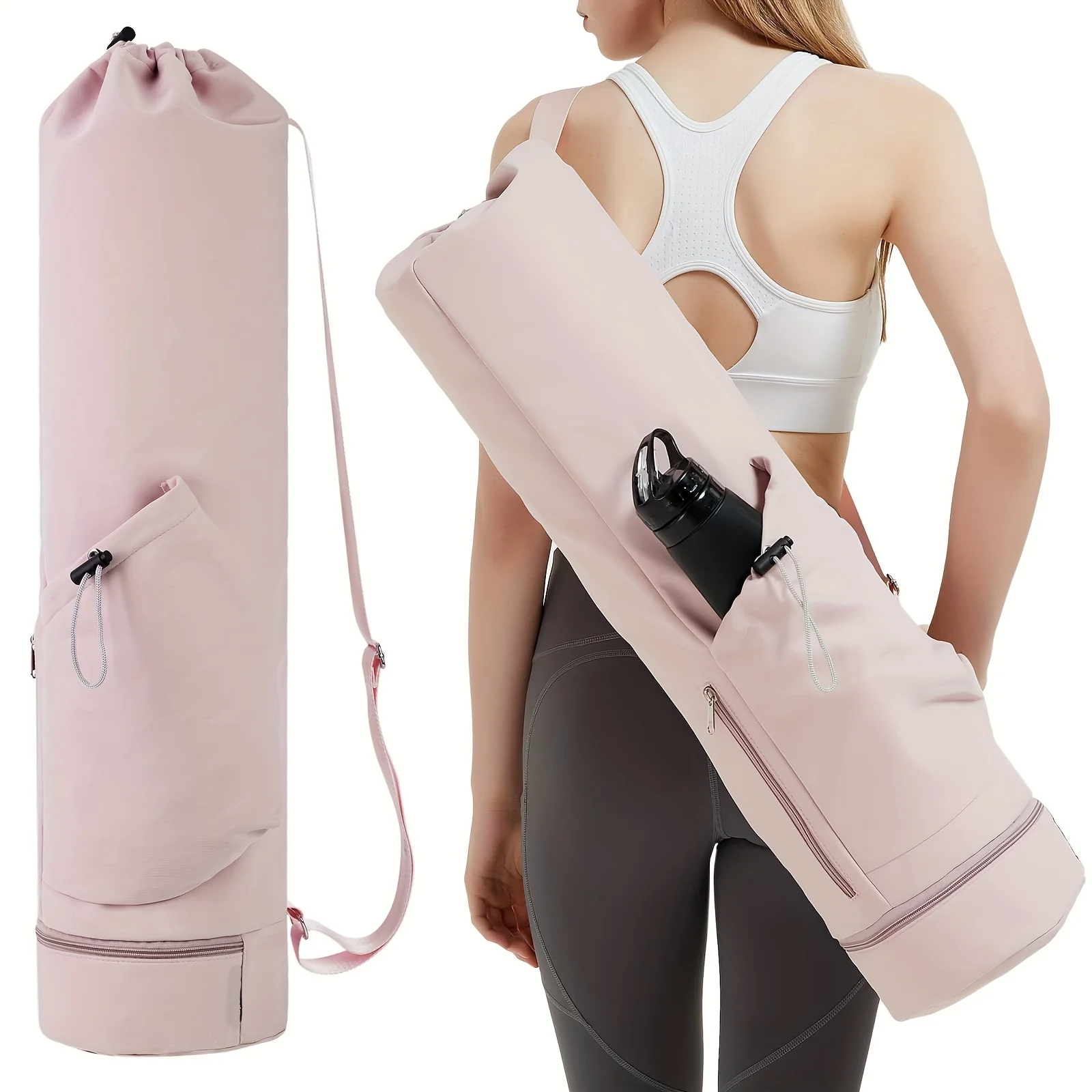 Yoga Mat Bag with Water Bottle Pocket