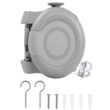 26m Wall-Mounted Retractable Double Clothesline 180° Swivel Drying Line