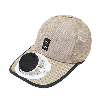 Solar Fan Sun Hat Breathable UV Protection Cap with USB Rechargeable Cooling Fan