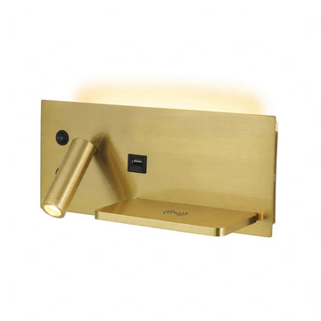 Modern LED Wall Lamp with Wireless Charging & USB Port
