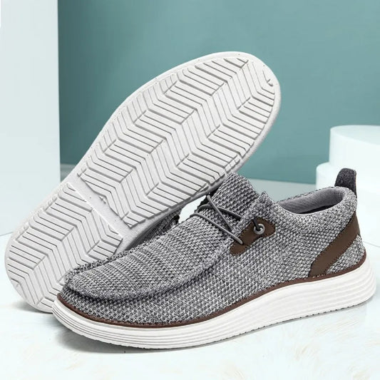 Men’s Breathable Canvas Slip-On Loafers – Lightweight Comfortable Casual Shoes