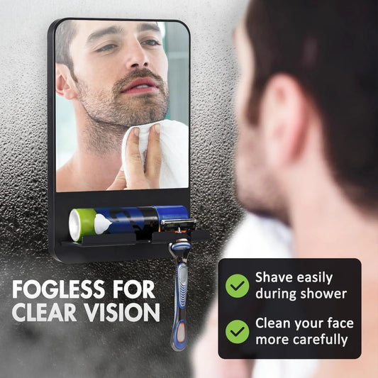 Shower Mirror Fogless for Shaving with Razor Holder