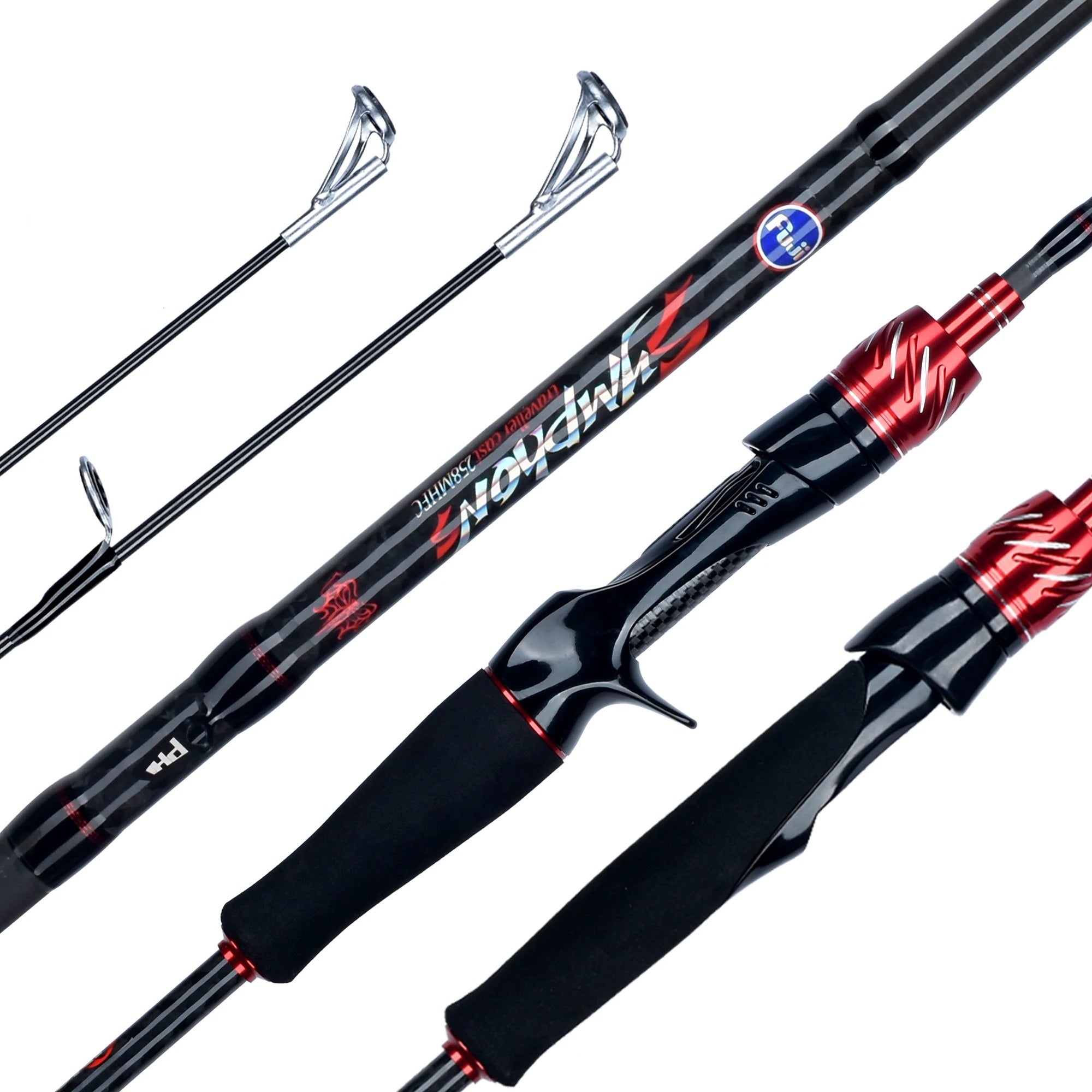 Carbon Fishing Rod for Travellers – Fuji Lure Spinning and Casting Rod Mini Rock Fishing And Baitcasting