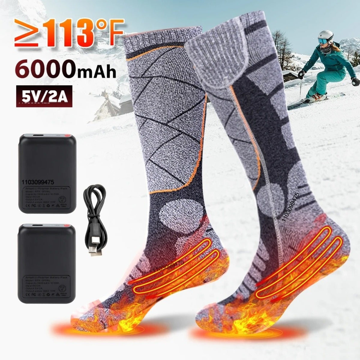 Heated Socks – Rechargeable Electric Thermal Winter Socks