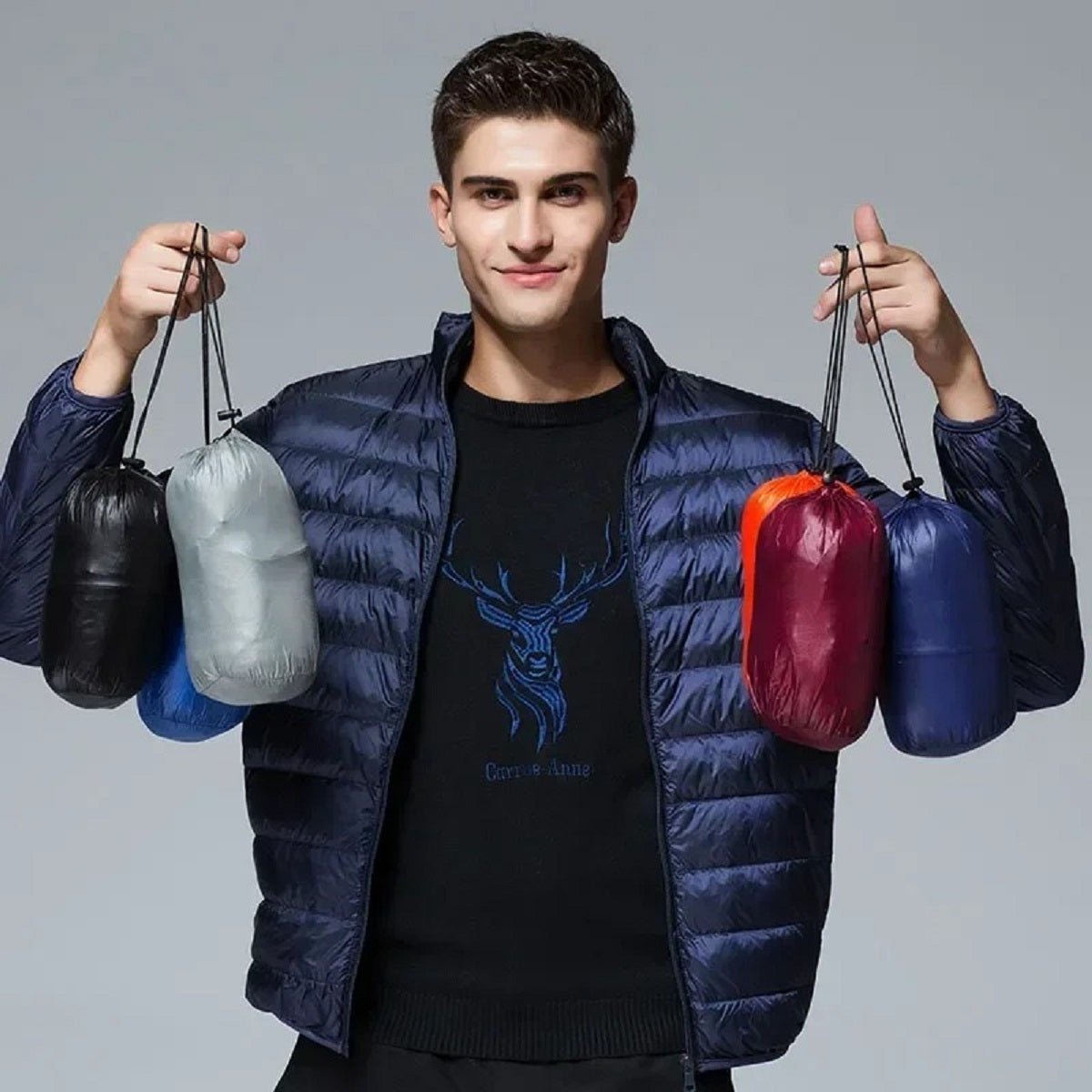 Men's Lightweight Packable Hooded Puffer Jacket