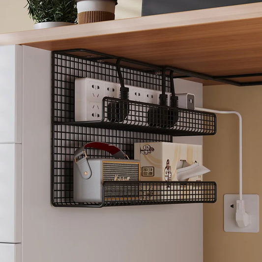 Under Desk Cable Management Box – No-Drill Wire & Power Cable Organizer