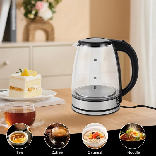 2.0L Glass Electric Kettle 12V Fast Boiling with Dual Heat Settings