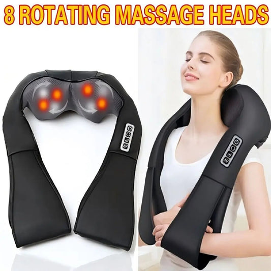 Shiatsu Neck and Shoulder Massager – Heated Kneading Back Massage Device