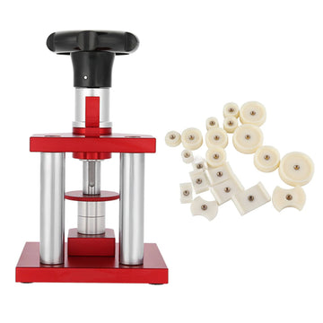 Screw-Type Watch Case Press Tool – Crystal Bezel Back Cover Press with 20 Dies