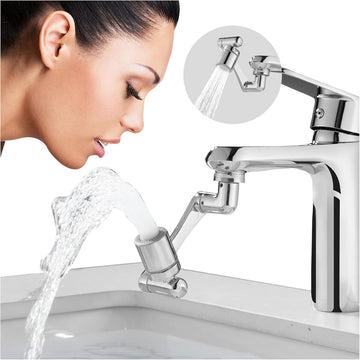 1080° Swivel Stainless Steel Faucet Extender Universal Tap Aerator with 2 Spray Modes