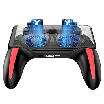 Mobile Gaming Controller with Cooling Fan 4-Finger Gamepad for iOS & Android