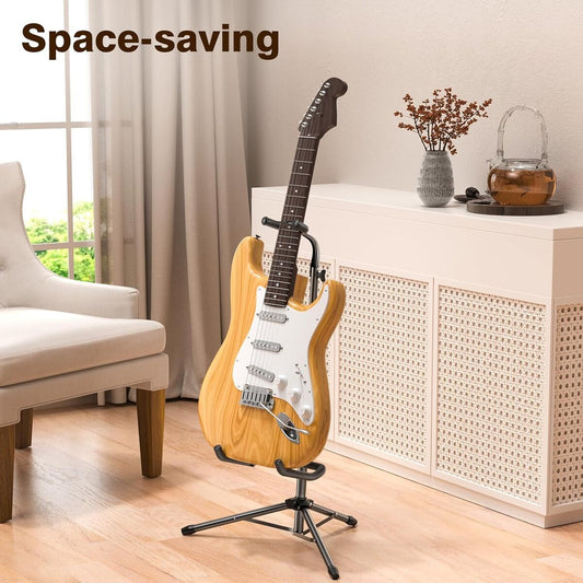 Adjustable Folding Guitar Stand Vertical Floor Display Holder for Bass & Ukulele