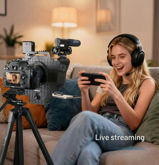 Portable Teleprompter for Camera & Smartphone Bluetooth Video Recording Prompter