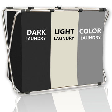 Large 3-Section Laundry Hamper – Foldable Divided Washing Basket