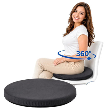 360° Rotating Memory Foam Seat Cushion Non-Slip Swivel Pad for Car Office & Home