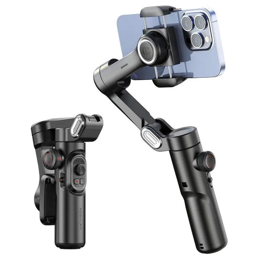 3-Axis Smartphone Gimbal Stabilizer with Fill Light & Face Tracking